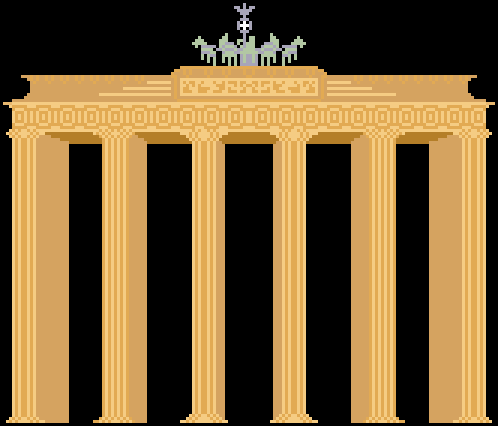 [c14ae8] Das Brandenburger Tor [Schwarz Hintergrund]