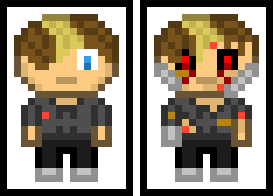 [e16e82] The difference between Brian and [Offline] Brian, is that when the bolt hits [Online] Brian, it just barely misses his heart and hits his left arm instead 