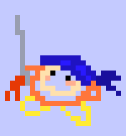 [777455] I believe it's because my spear turned into it-- My spear doesn't come here so it changed to something else, still keeping a solid shape- also I noticed it's easier to hold here, I can't normally hold a spear on my back being here, so I can tie it to my bandana