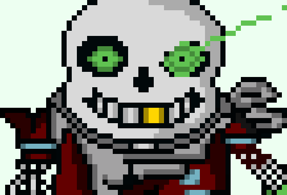 Uses an blaster as an hand then fires it at dust error *