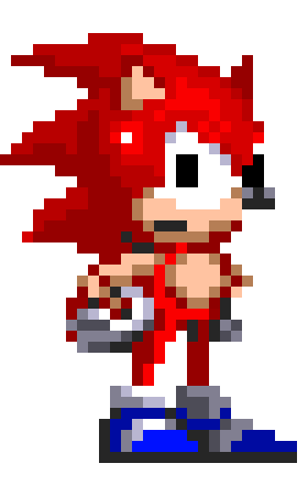 im not redhotsonic i have blue shoes and i learned abut him after creating my character i have differences so im not copying him besides there are loads of over characters that are just red sonics like the glitch from sonic 3 