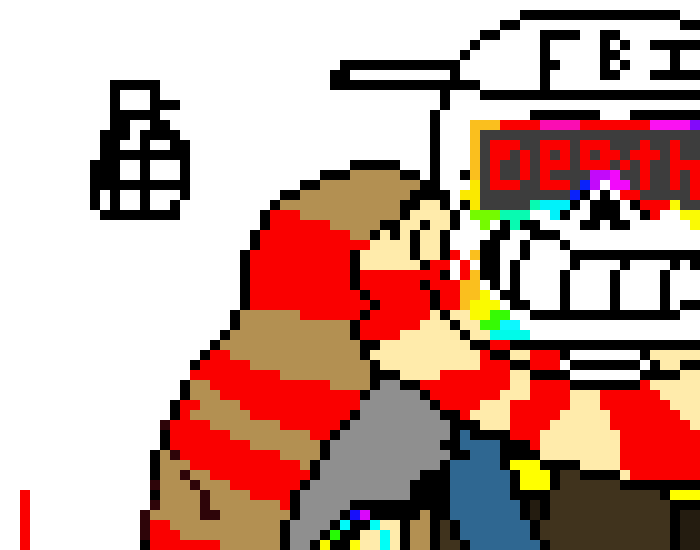 Throws a grenade that’s about to explode - Fresh!Ink sans