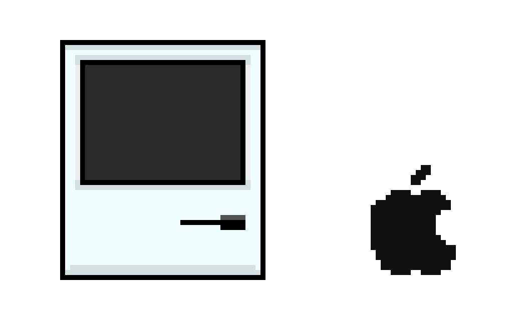 [c0232a] Macintosh and Apple logo Pixel