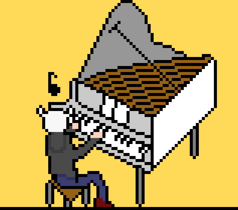 [He's playing piano]