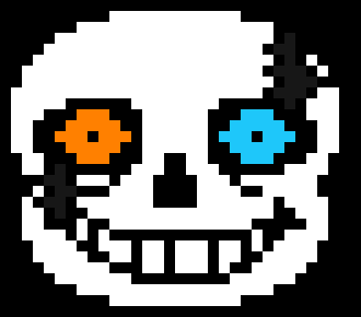 Gaster Sans (Head with blue and orange eyes)