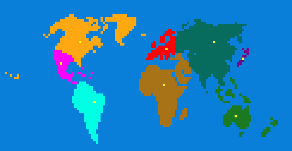 [22264c] the pure yellow dots are capitals, if they are taken, the country is wiped out.