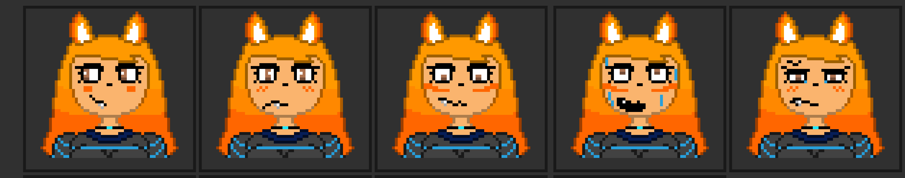 here is my top row of faces- Evan