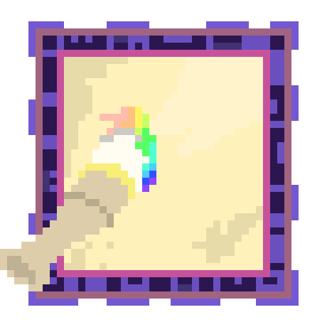 [777455] *This time, she would paint a Spear, a Bow, and a Paintbrush, and between all 3 of them she would paint an eyeball...?*