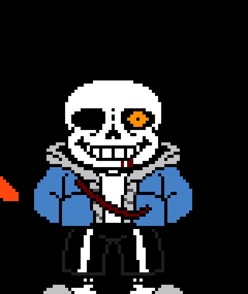 Disbelief sans and papyrus with Blue and orange eye