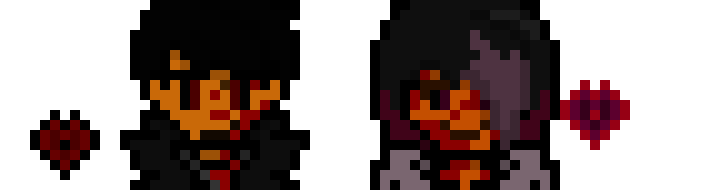 [7d7878] Fenrix Varcolac and Belladonna (Bella) Lilithiana Overworld Sprites ("OW update V2" and "Overworld Chart WIP (1000th post special)" Style)