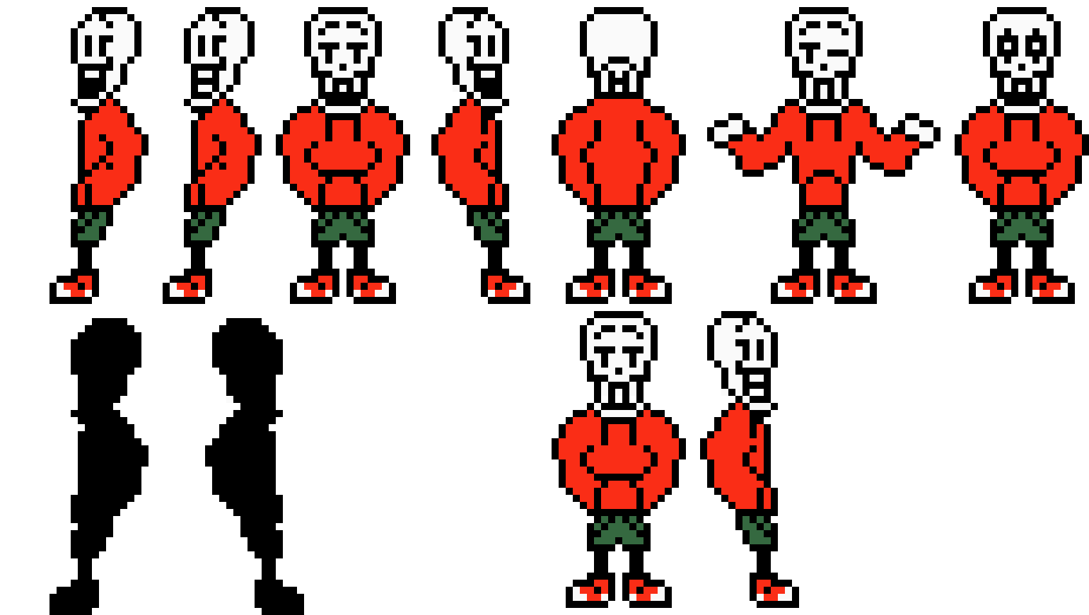 Papyrus Sprite sheet part two.