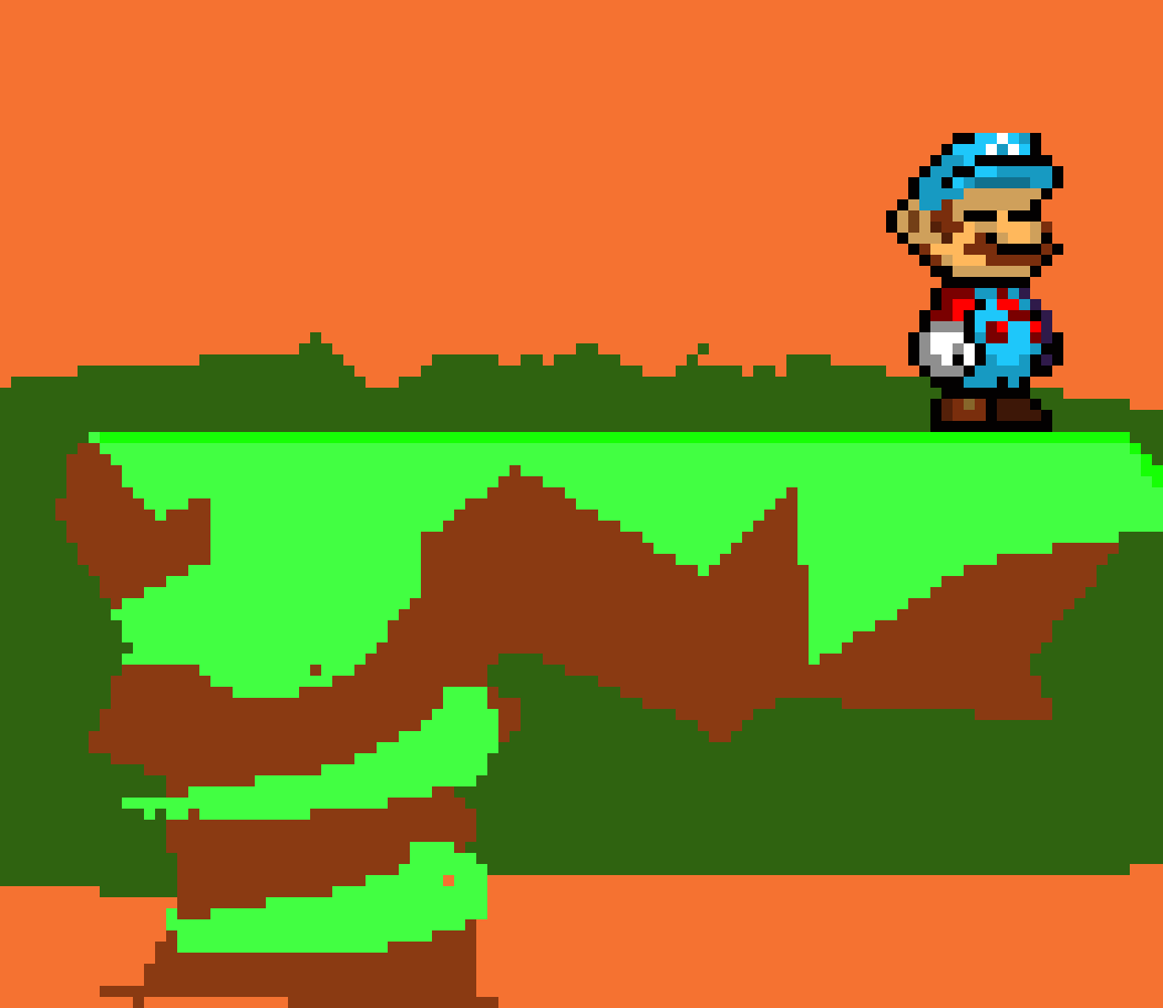 smario is standing ontop of spiral mountain)