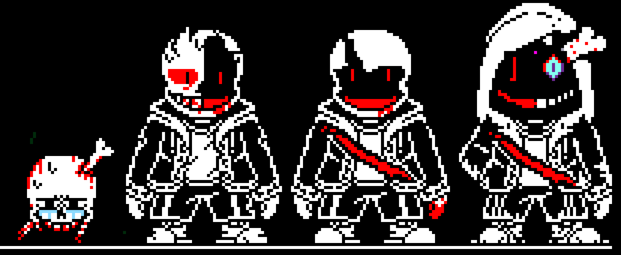 [e04707] my take on former time trio phase 3 (chara(in my universe chara helps sans, but betrays him, and gaster heps the human) took over lb, half of insanity, and half of dustdusr)