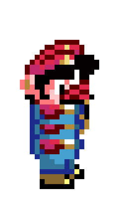Mario but he's in pain and dying