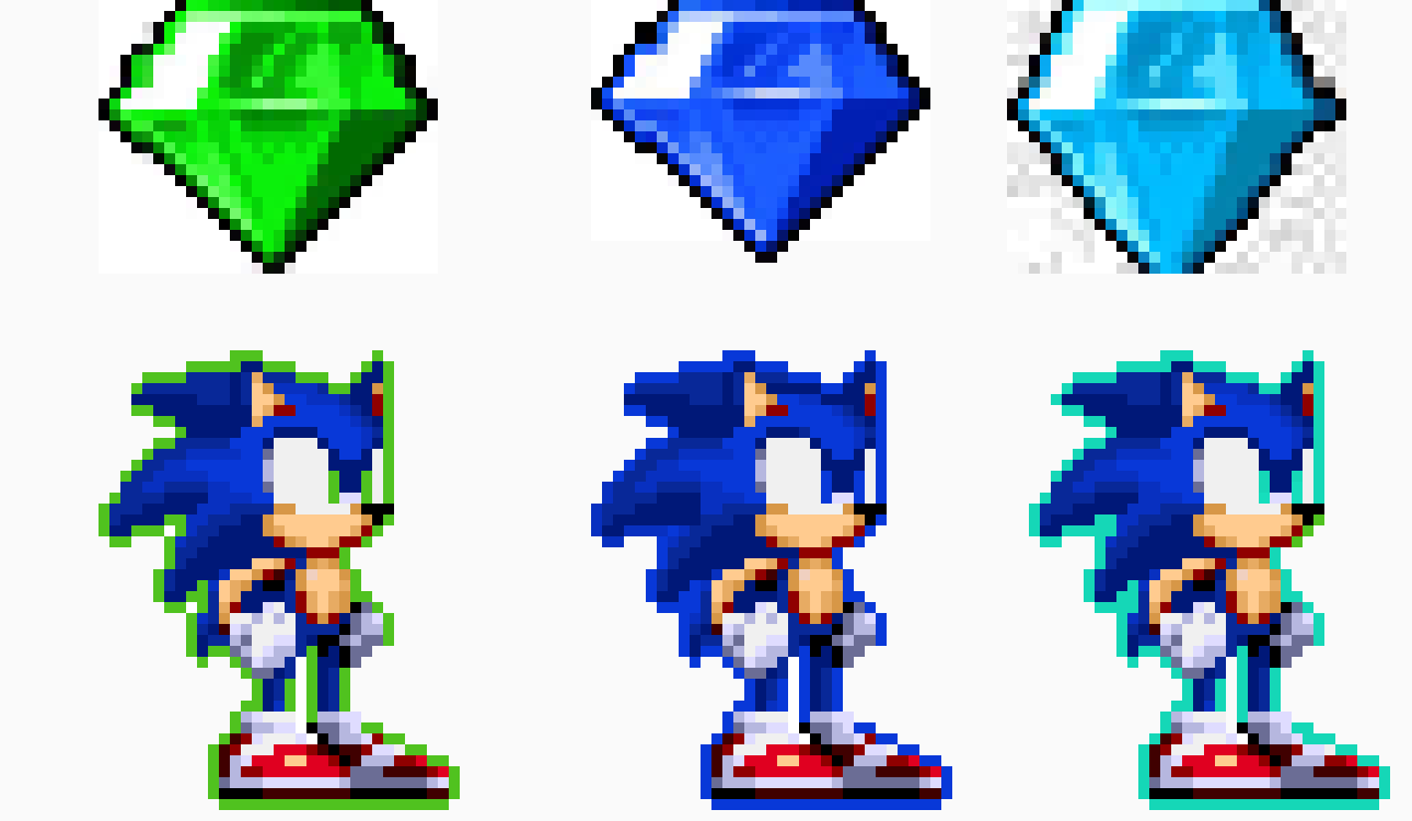 [6fae08] Sonic chaos emerald forms