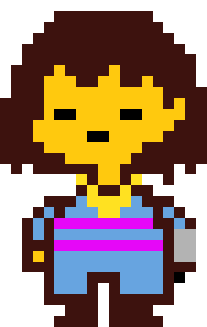 [bfd627] frisk with heart locket and worn dagger