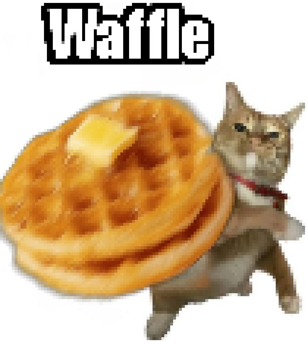 [cb2c13] cat throwing waffle pixel art