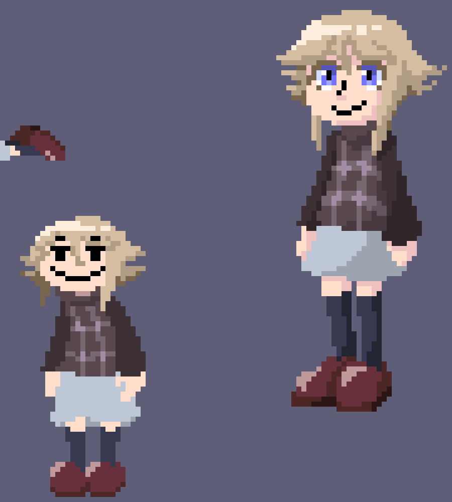 [777455] I noticed while making Urotsuki a lot of the poses has her slouching in some way, so if you want to experiment with that, it could end up cool! Gives the character more personality imo but it is a bit hard to pull off, so don't be upset if you can't pull it off!