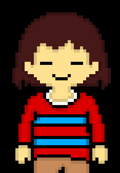 [0ae1f1] sorry Sans, but look i found a cool rainbow sans, and a pretty human, she has really pretty hair and sweater