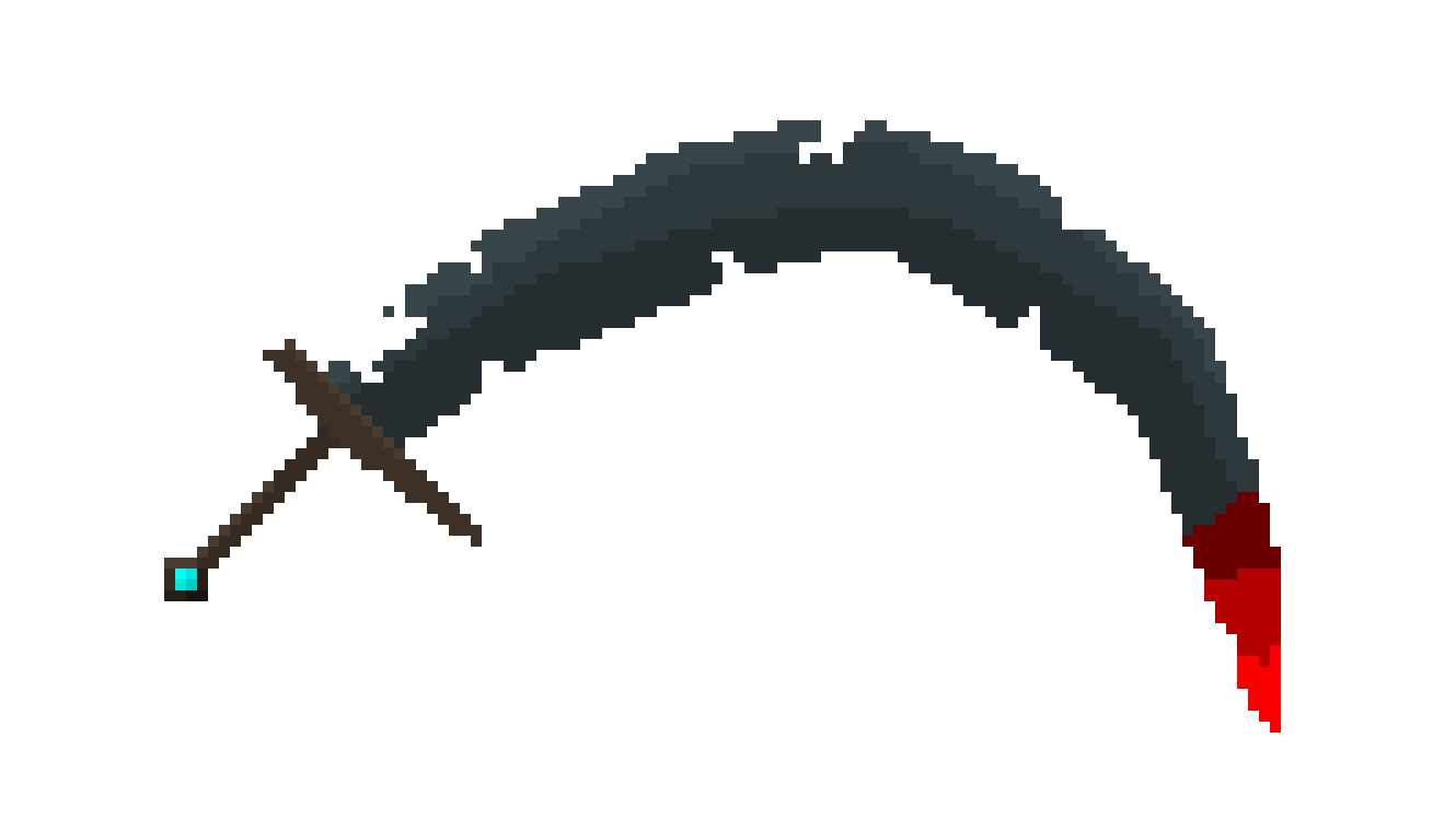 [4f29a0] Broken large sword with curved blade and bloud on it