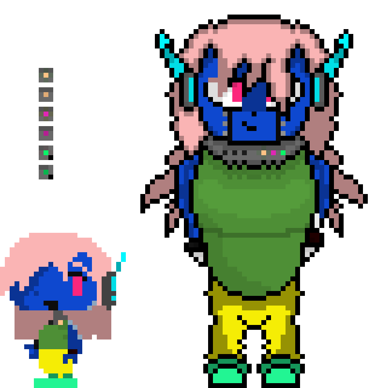 A shitty recolor of Anau's cave story oc sprite that's still better than whatever the fuck Spectard made by T. (Desc)