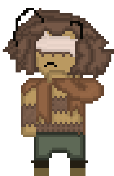 [a00846] Pebble side hand to face sad ant droop