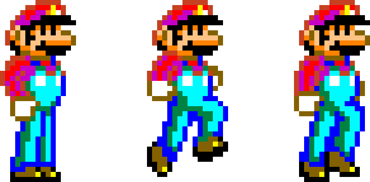 [a4a683] Lanky Mario Sprites (Mario Paint Colored)