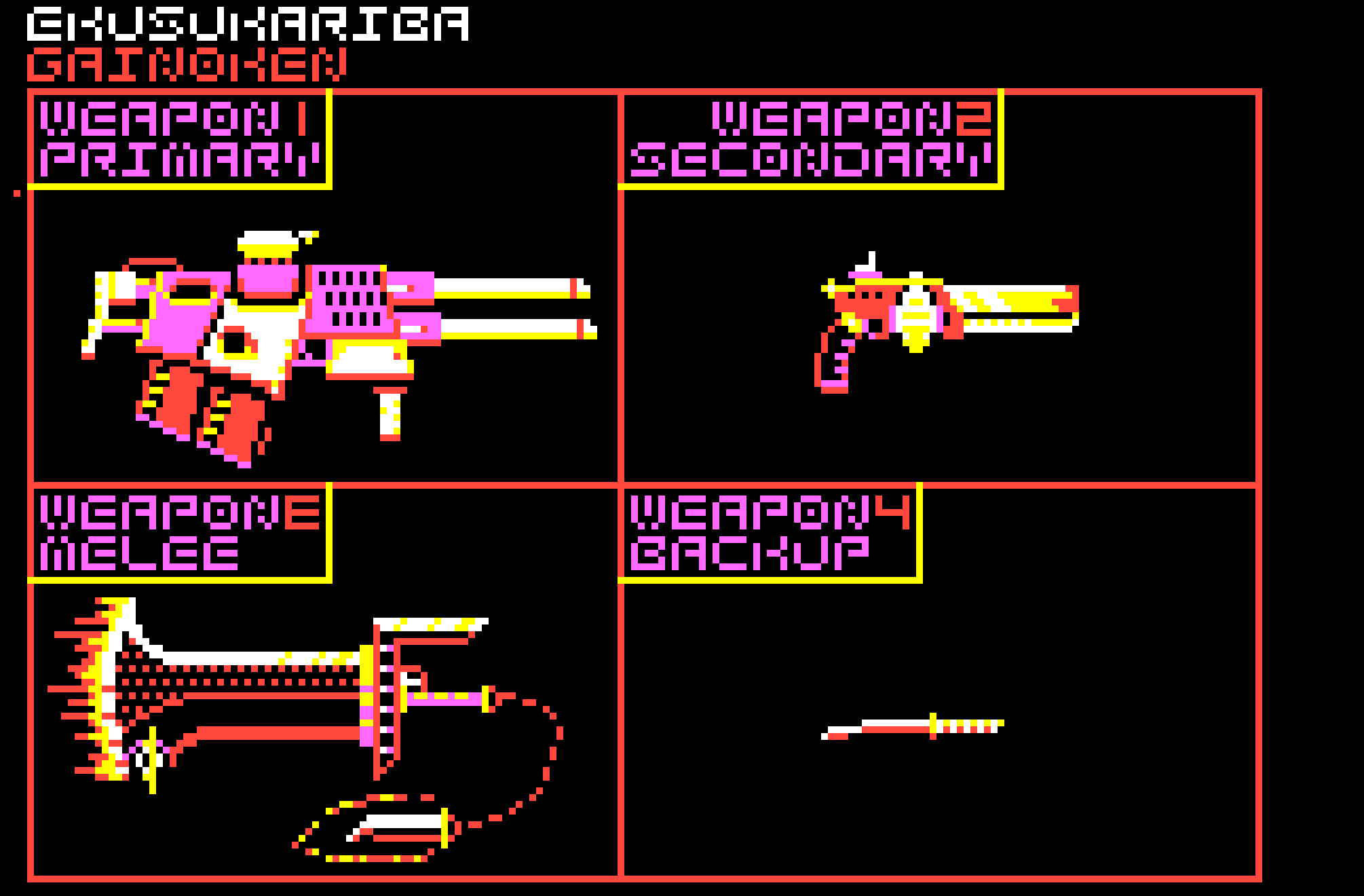 [Ekusukariba] [Weapons]