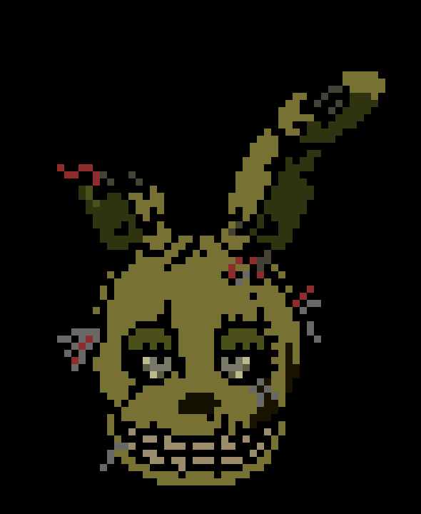 but then springtrap stares at them as he escaped he is behind crates)