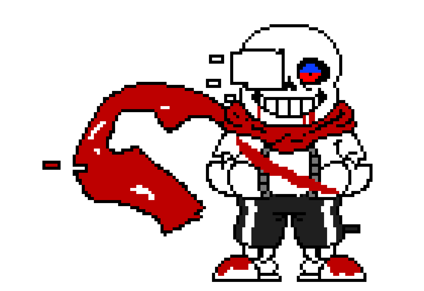 slams gaster blaster pushes down into going through the ground