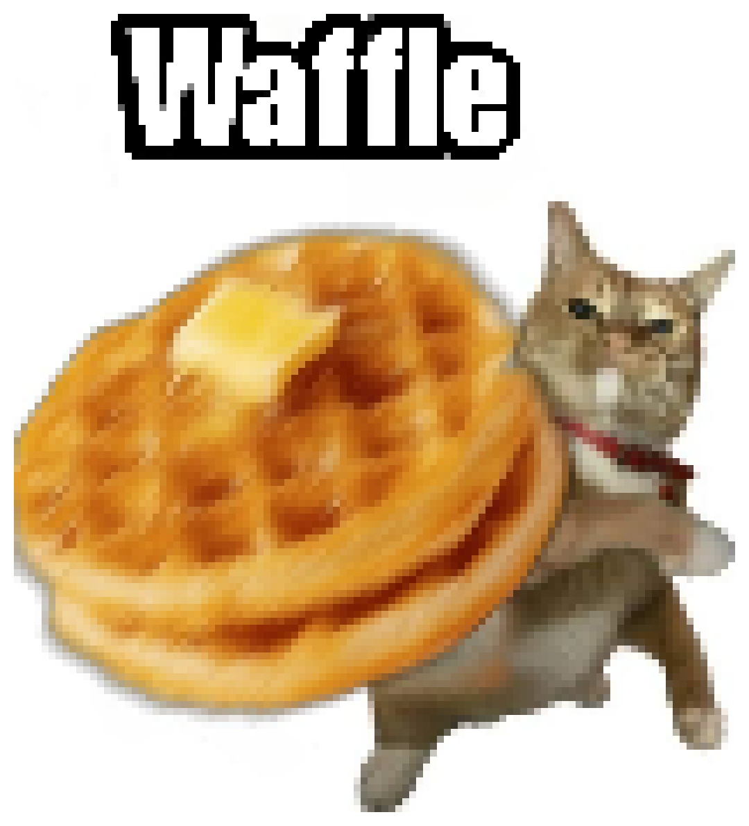 [cb2c13] cat throwing waffle pixel art