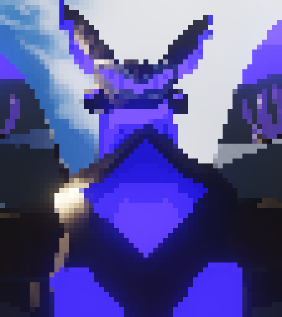 [32284a] *looking down at them still* "Forgot how big this form is."