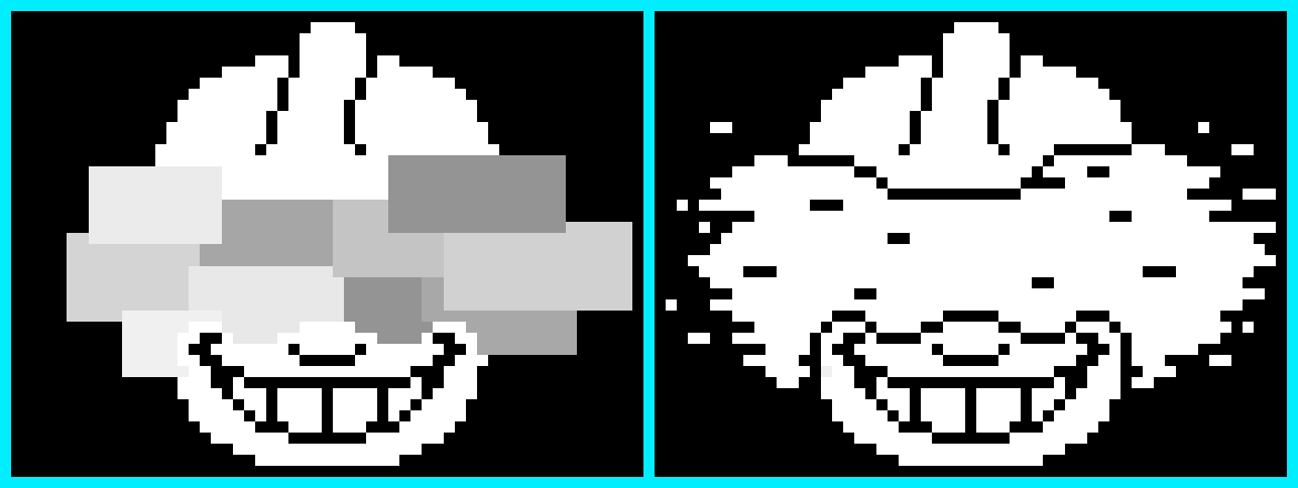 Created... Two different effect of this... Clearly one looks better than the other... But eh... Also I've also used a blue box of outlining... Or at the very least ONE bright blue line... Welp... Back to spectating... -Terrie