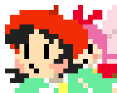 [777455] W-what-? *When the paintbrush finished drawing, the paintbrush disappeared, then suddenly distorted Gem apples began to fall around them...*