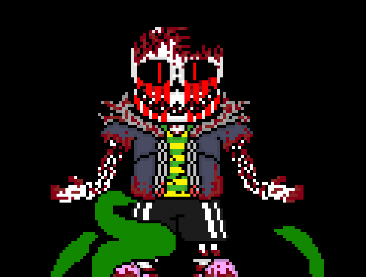 [e8cb42] *vines grow on him* heh come on nows ya last chance SMILEY TRASH BAG *he shoots bones at deletion and madness and spinverse but they turn into red pellets)