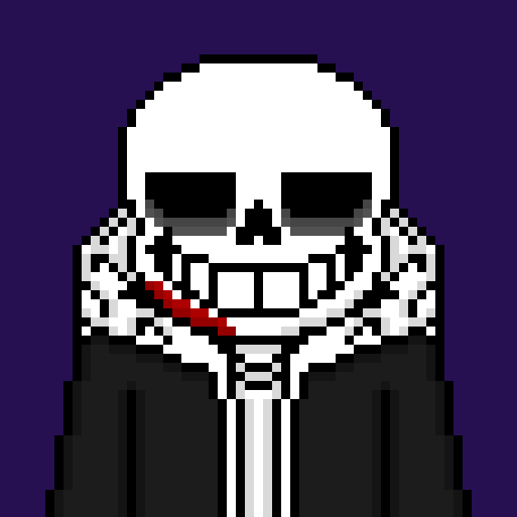 *sees another innocent Sans and goes over to him, kicking him to the ground and stepping on his chest*