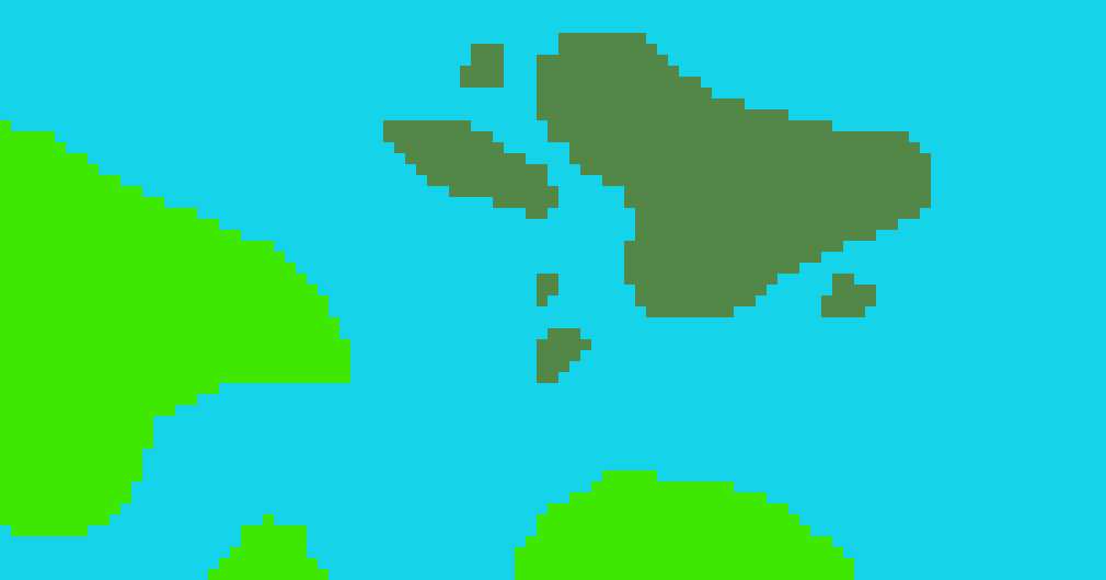 [8c660b] all of it except this darker green patch up here... this is the deadland (working name), part of the earth that was so badly ravaged by WW3 that it was deemed uninhabitable, and the millions who were thought were just left there to die (it was thought they were already dead or would die soon due to radiation)