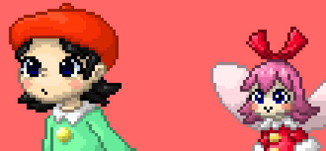 [777455] Adeleine: Oh- hey there. || Ribbon: Hey guys!