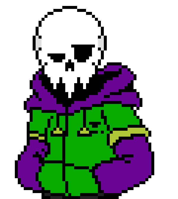 -hand flames purple and green and slams hands against the ground making a giant wave of gears firing at target-