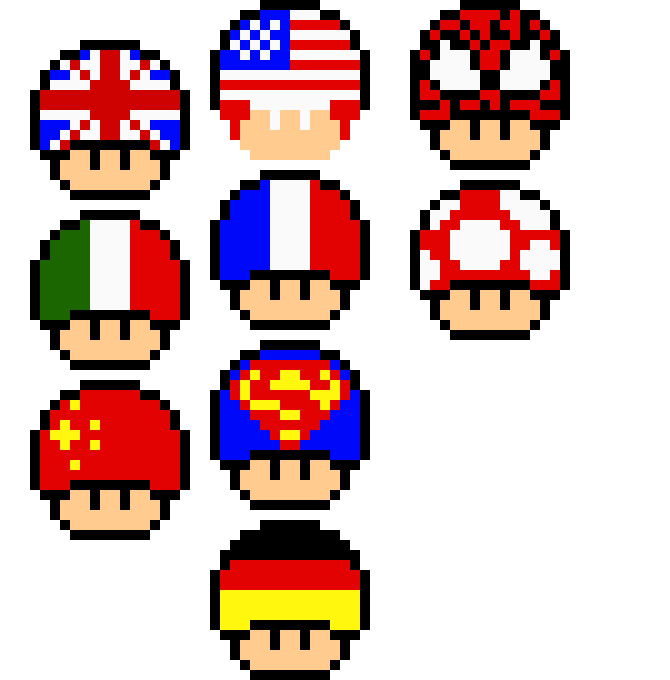 Mushrooms flags and the original one